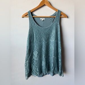 Maurices BlueLace Paisley Sleeveless Tank Top Racerback Bohemian Hippie Hipster